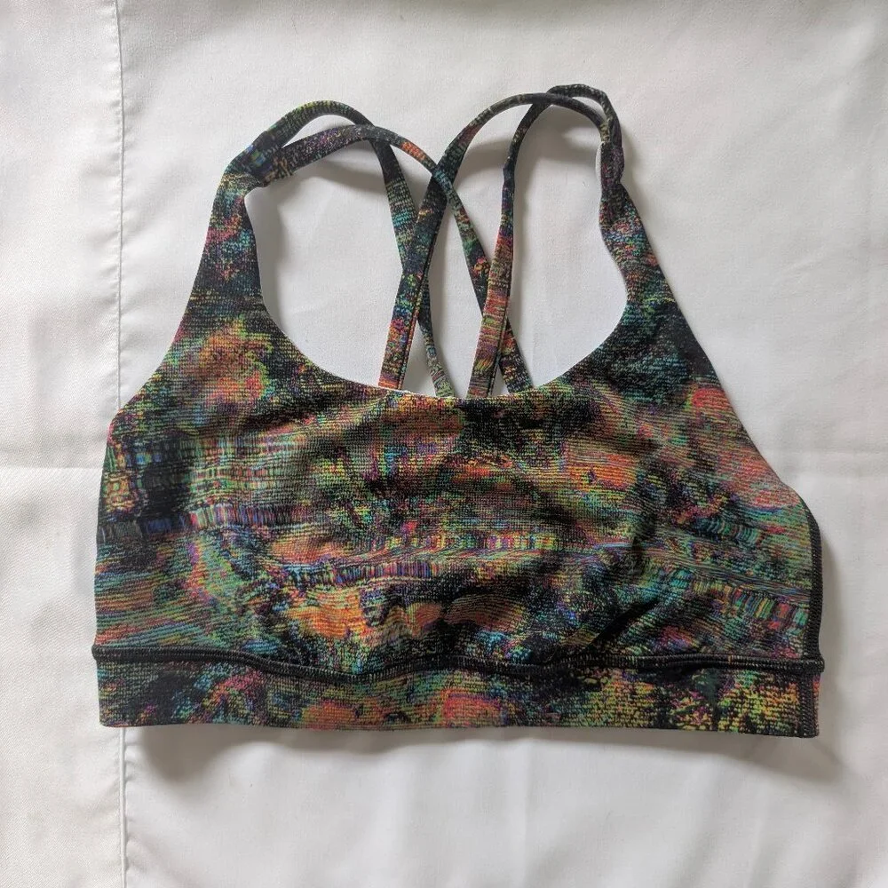 EUC Lululemon Energy Bra Glitch Tapestry Starlight Multi Women's 6 Small sports - Picture 3 of 9